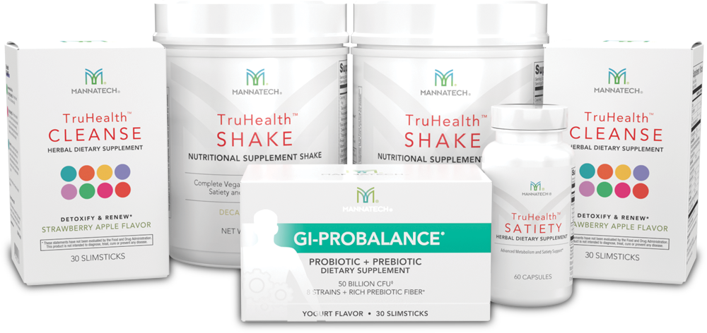 A selection of Mannatech TruHealth nutritional supplements