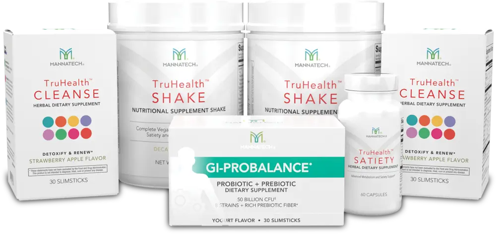 A selection of Mannatech TruHealth nutritional supplements